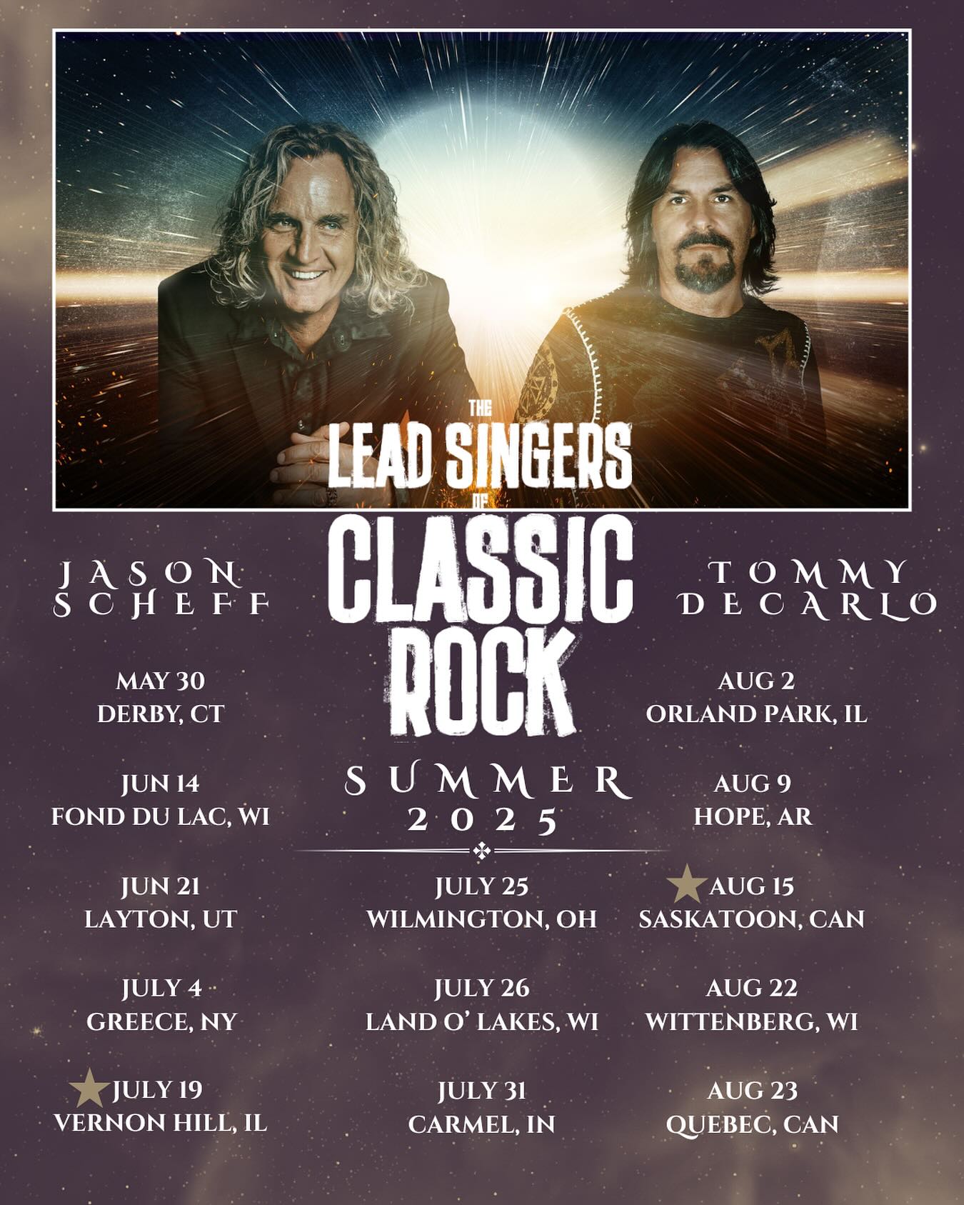 Tommy DeCarlo Lead Singers of Classic Rock Tour Poster 2026